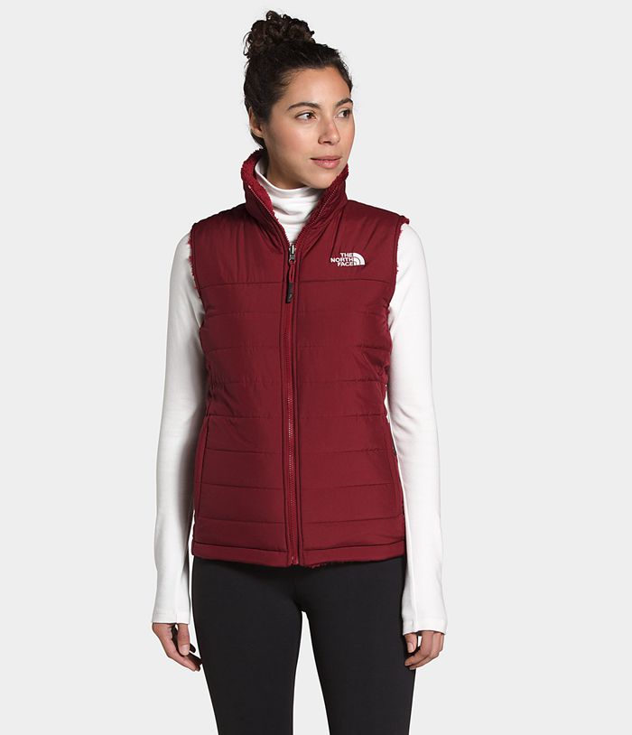 The North Face Womens Vests Mossbud Insulated Reversible 538WXYTQD - Burgundy